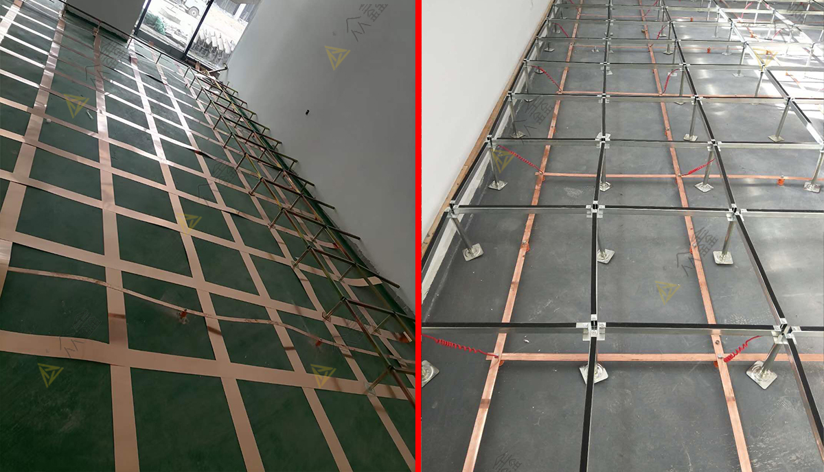 我在说说铜排的做法,铜排常规是绕房间铺设一圈,有的数据机房在建设中